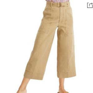 Madewell Emmett Cropped Wide Leg Belted Pant 27